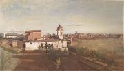 The Church of Trinita dei Monti Seen from the Villa Medici (mk05) Jean Baptiste Camille  Corot